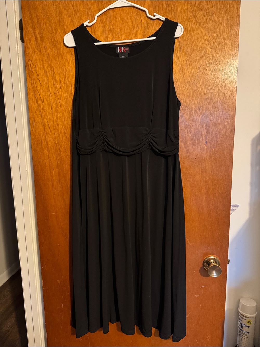 RK Collection Black Sleeveless Maxi Dress with Gathered Waist